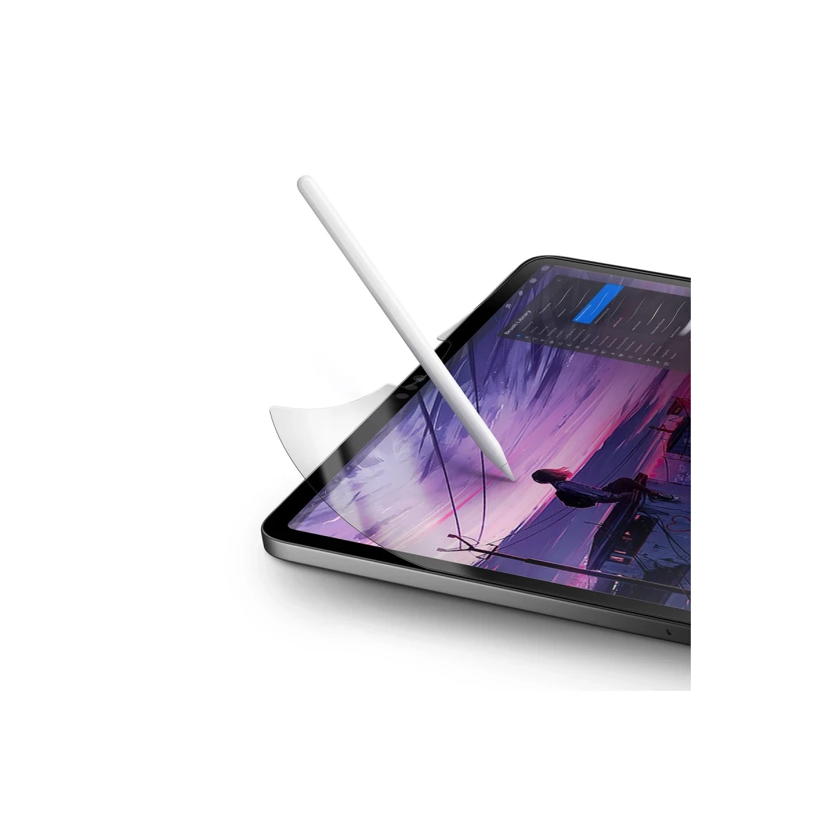 Uniq Apple iPad Pro 13 (2024) Optix Paper Sketch Tablet Nano Koruyucu - Siyah